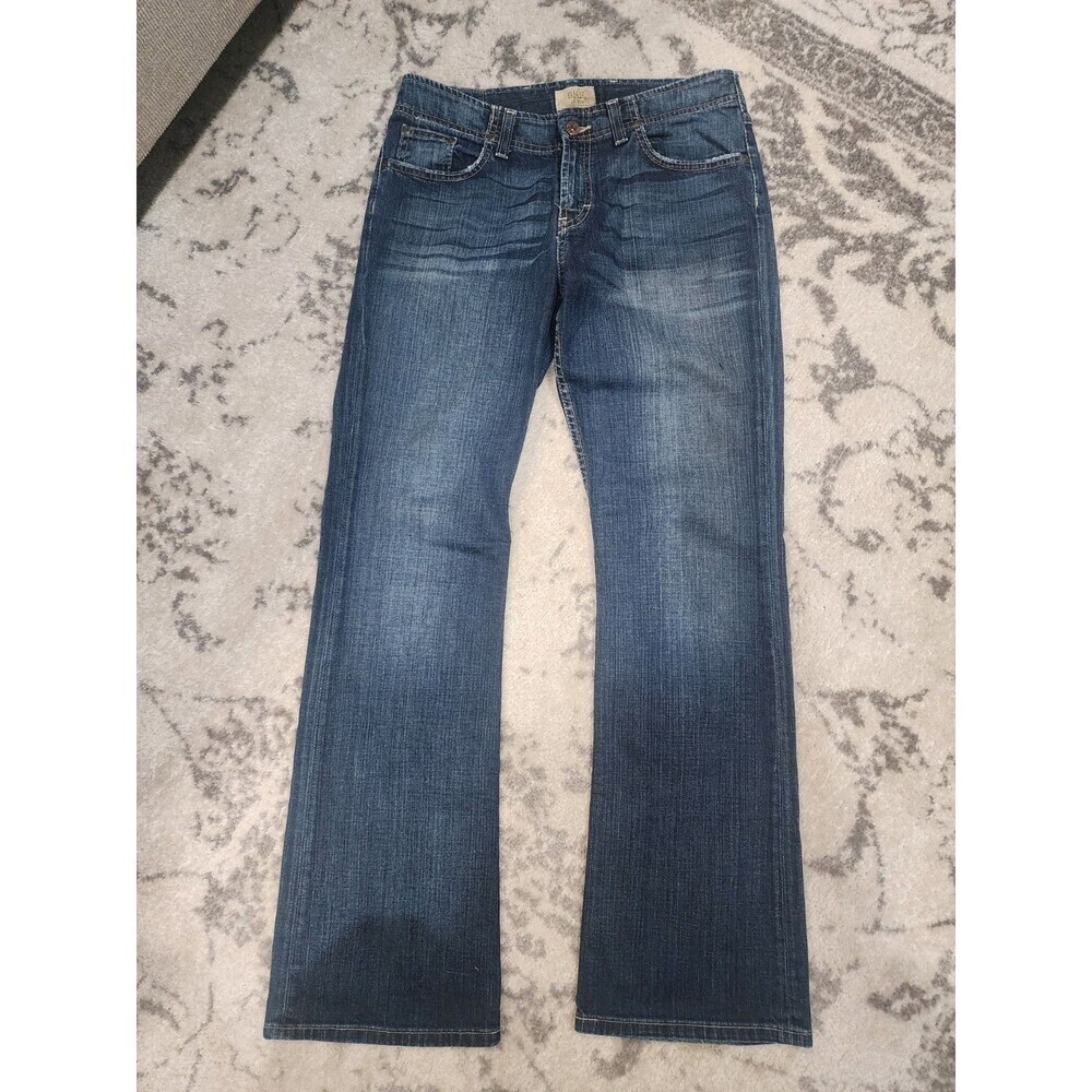 BKE Wendi Stretch Woman's 27x31.5” Mid  Wash Factory Fade Denim Jeans Distressed